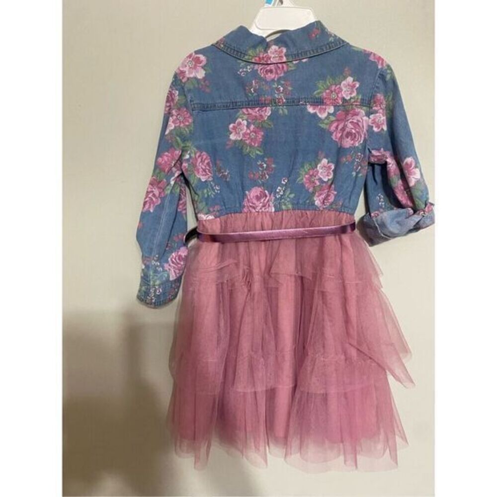 New with tags toddler girl frill pink floral dress size 5 - Picture 7 of 7